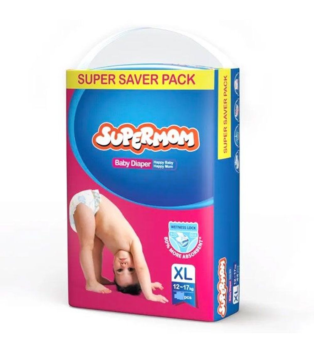 SuperMom Baby Diaper ( belt system) XL (12-17 KG) 40 PCS