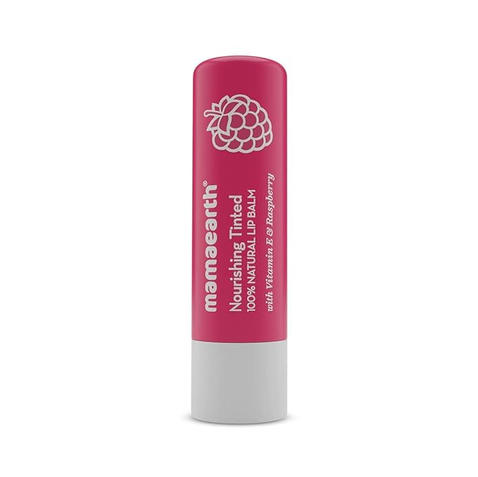 Mamaearth Nourishing Tinted 100% Natural Lip Balm with Vitamin E & Raspberry 4gm 4g