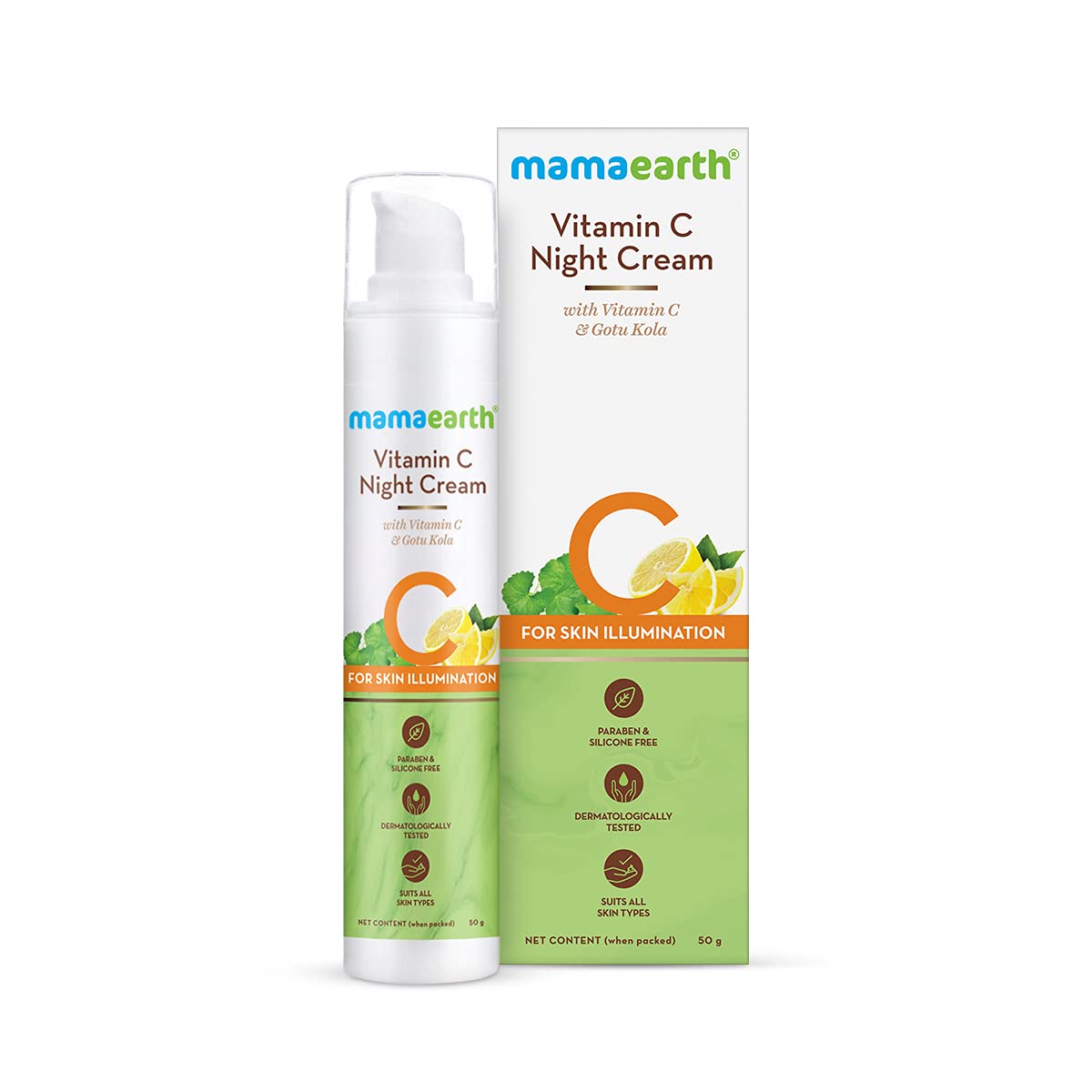 Mamaearth Vitamin C Night Cream for All Skin Types 50g 50g