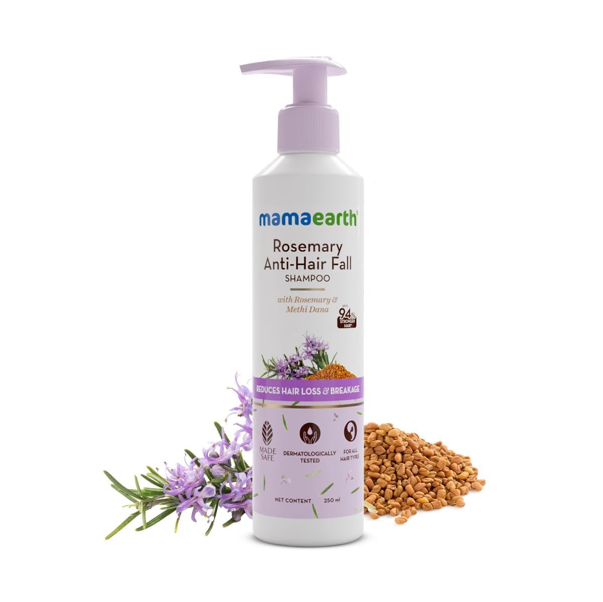 Mamaearth Rosemary Anti-Hair Fall Shampoo with Methi Dana 250ml 250ml