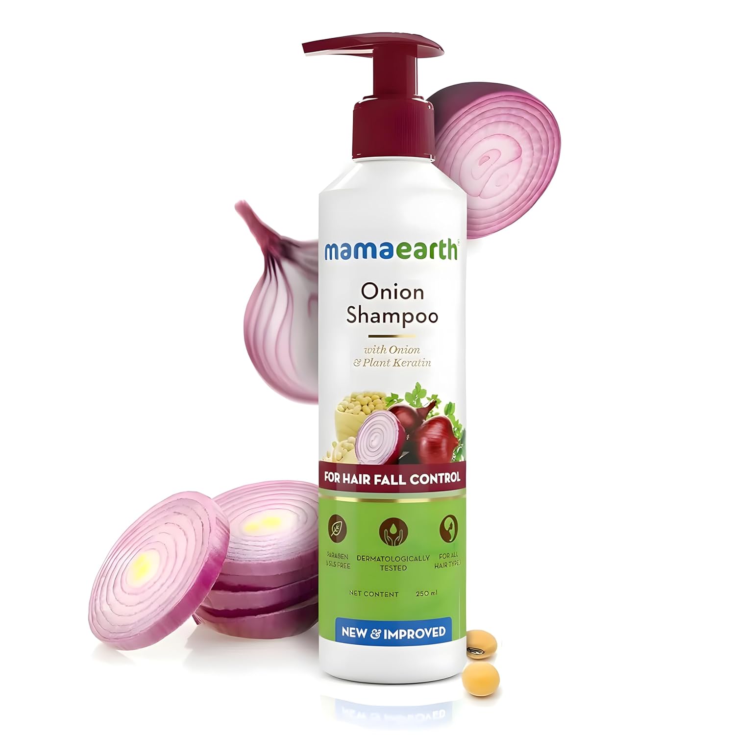 Mamaearth Onion Hair Fall Control Shampoo With Plant Keratin 250ml 250ml