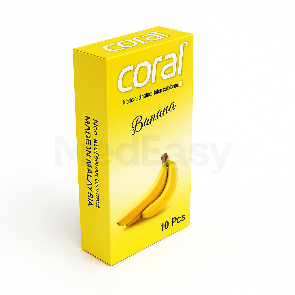 Coral Banana Flavor Premium Condoms 10's Pack