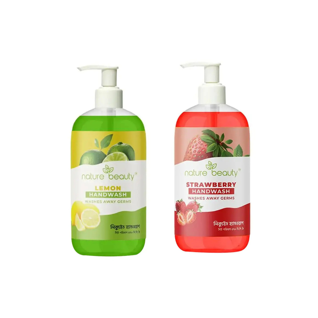 Nature Beauty Lemon Hand Wash 370ml with Free Nature Beauty Strawberry Hand Wash 370ml 370ml