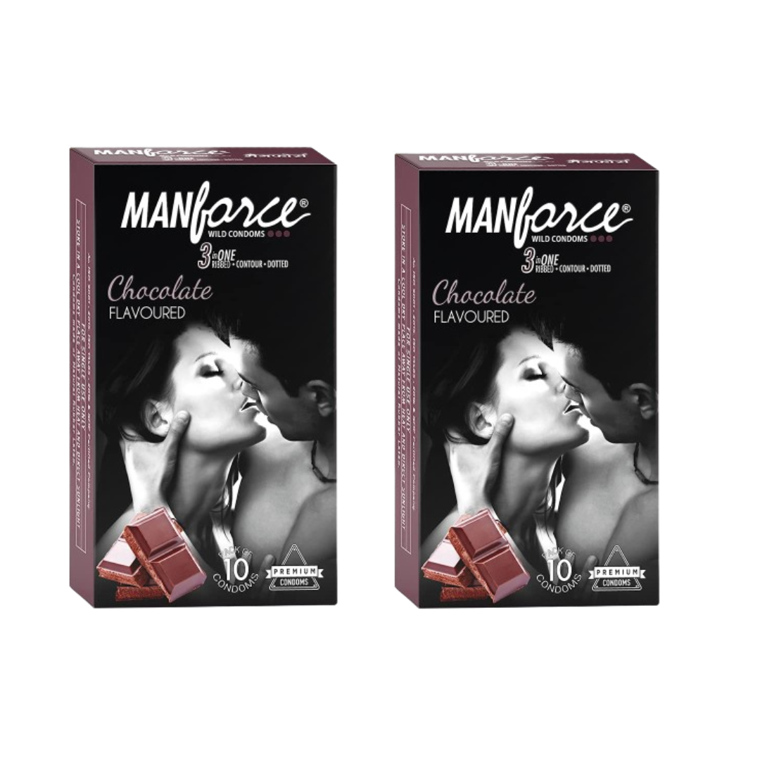 Manforce Chocolate Flavoured Condom 10pc Buy 1 Get 1 10pc