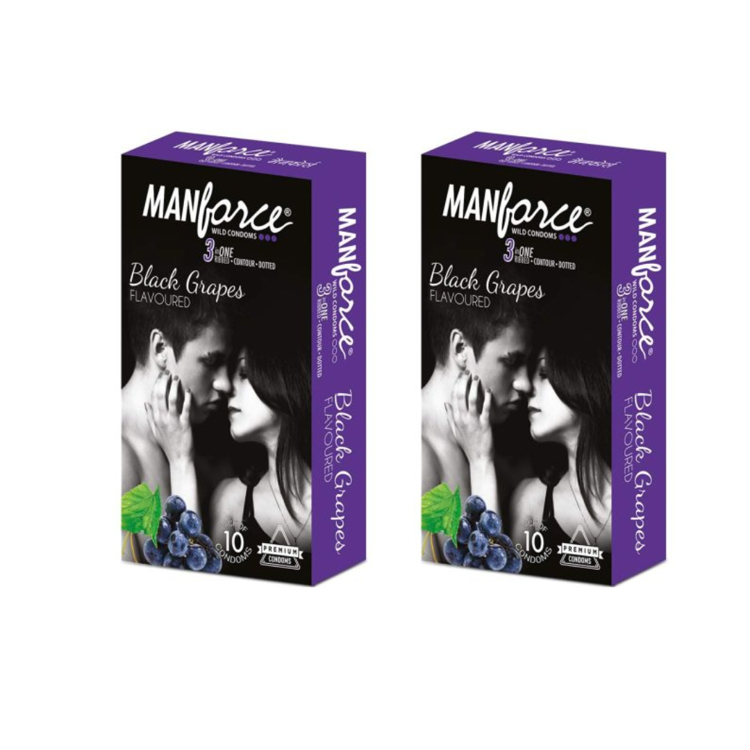 Manforce Black Grapes Flavoured Condom 10pc Buy 1 Get 1 10pc