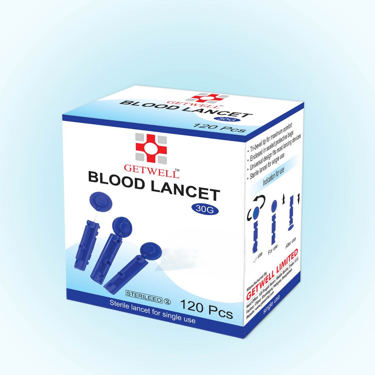 Blood Lancets (GetWell) 120 Pcs