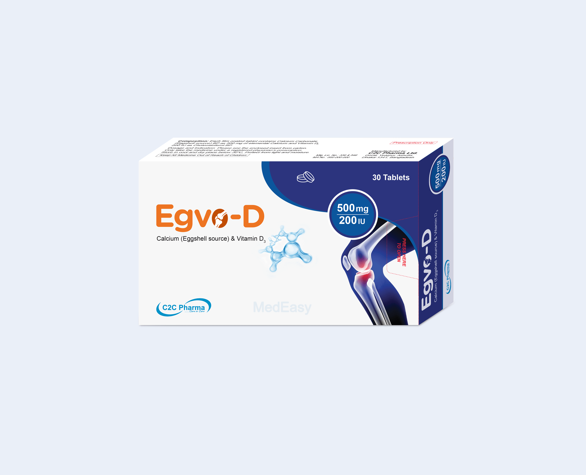 Egvo-D 500 mg+200 IU