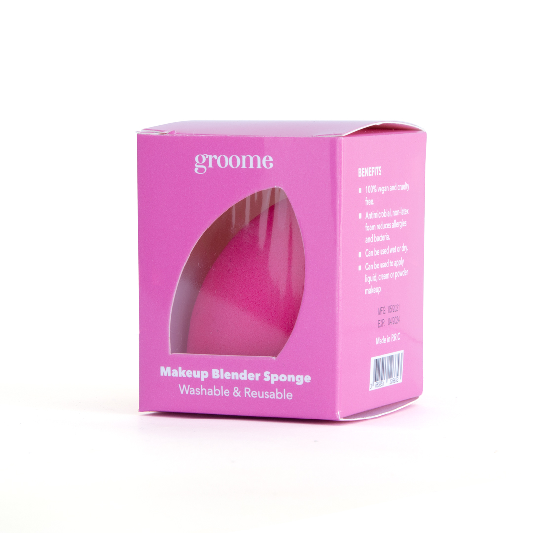 Groome Makeup Blender Sponge Pink 1pc 1pc