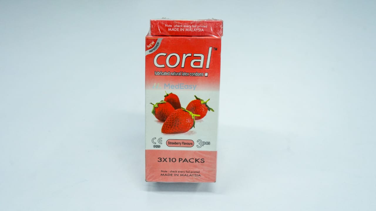 Coral Strawberry Flavors Condoms 