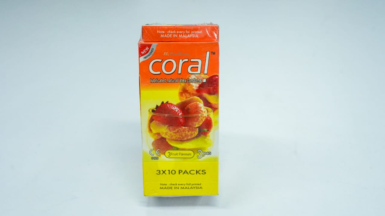 Coral Mixed Fruit Flavors Condoms 