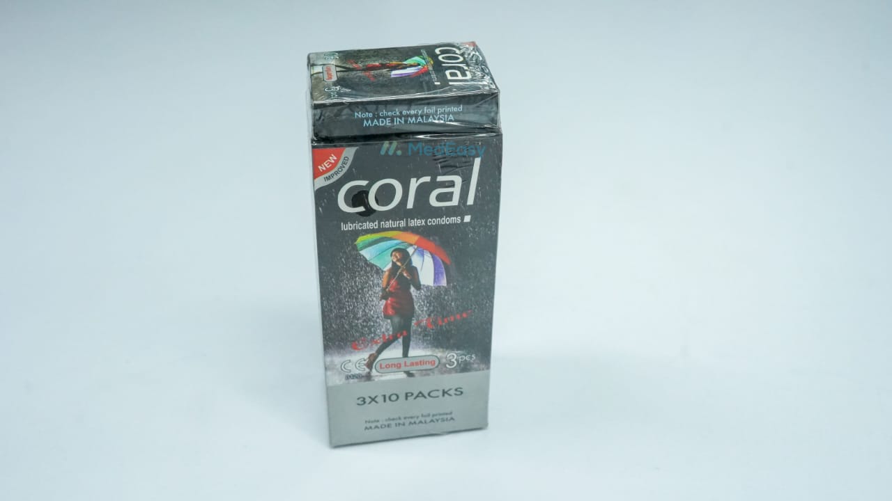 Coral Long Lasting Lubricated natural latex Condom 