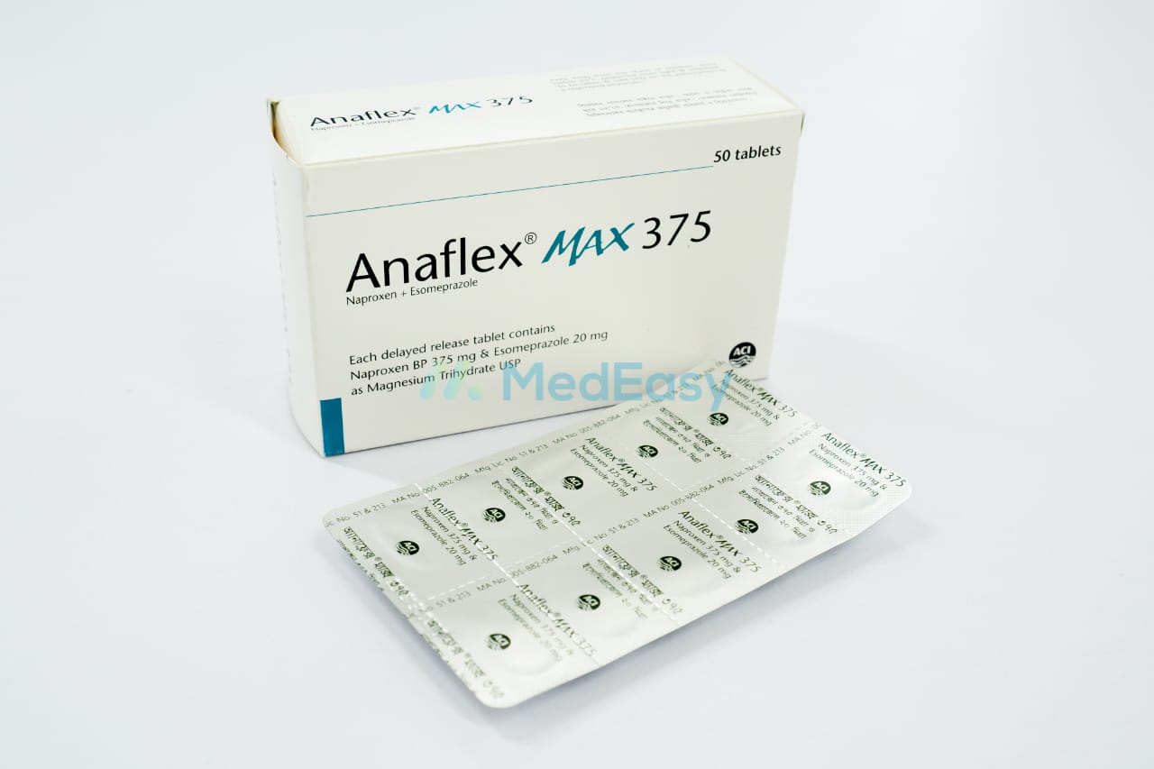 Anaflex Max 375 mg+20 mg Tablet | Price & Buy Online | MedEasy