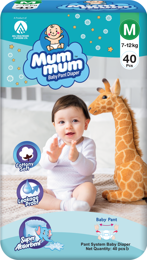 Mum Mum Baby Diaper Pant 7-12 kg M 40