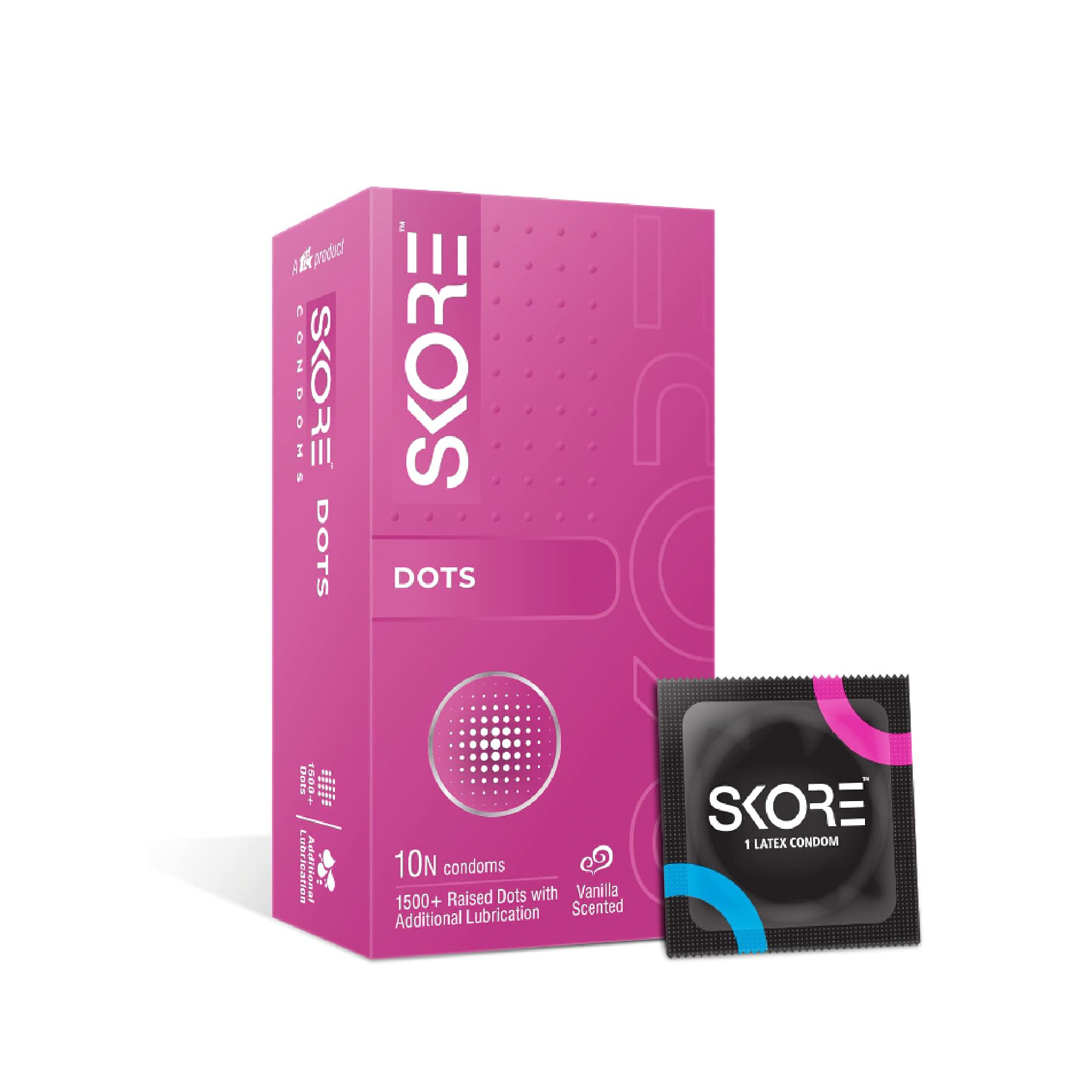 Skore Dots 1500+ Raised Dotted Condoms 10pc 10pc