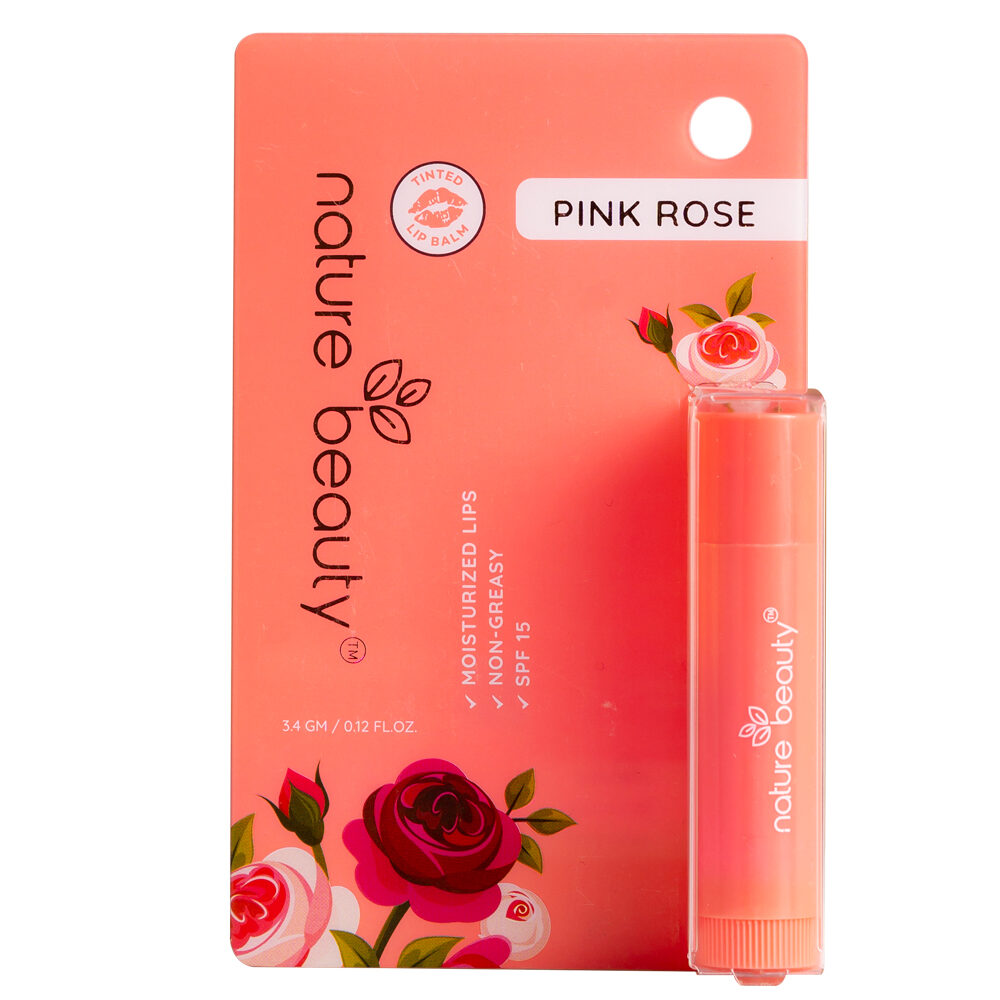 Nature Beauty Pink Rose Lip Balm for Moisturised Lips 3.4g 3.4g