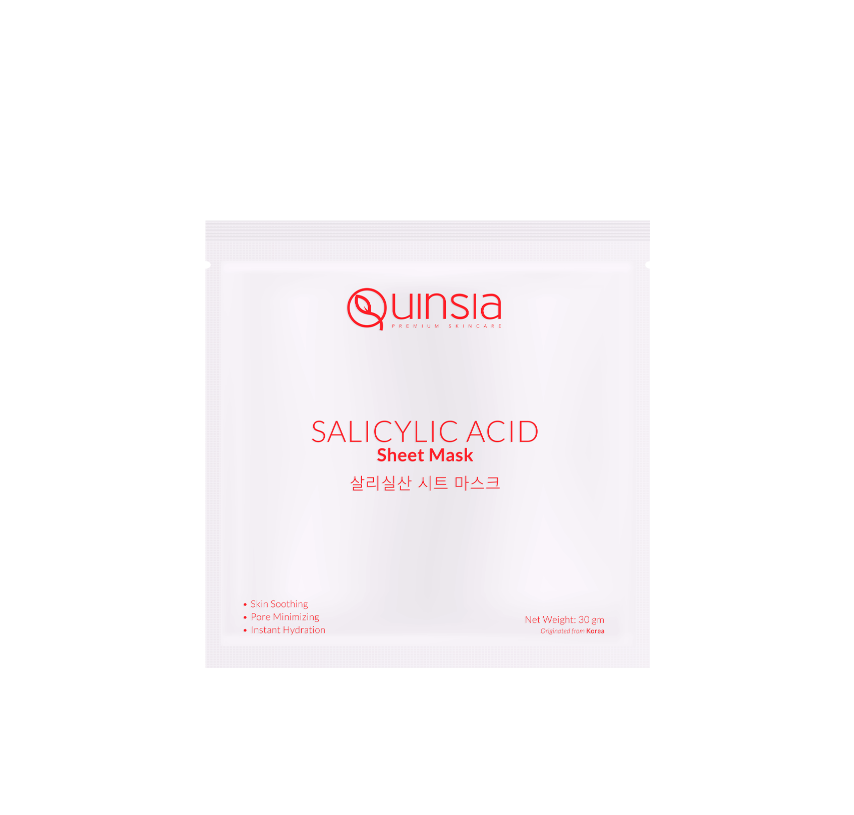 Quinsia Salicylic Acid Sheet Mask for Instant Hydration & Pore Minimizing 30g 30g
