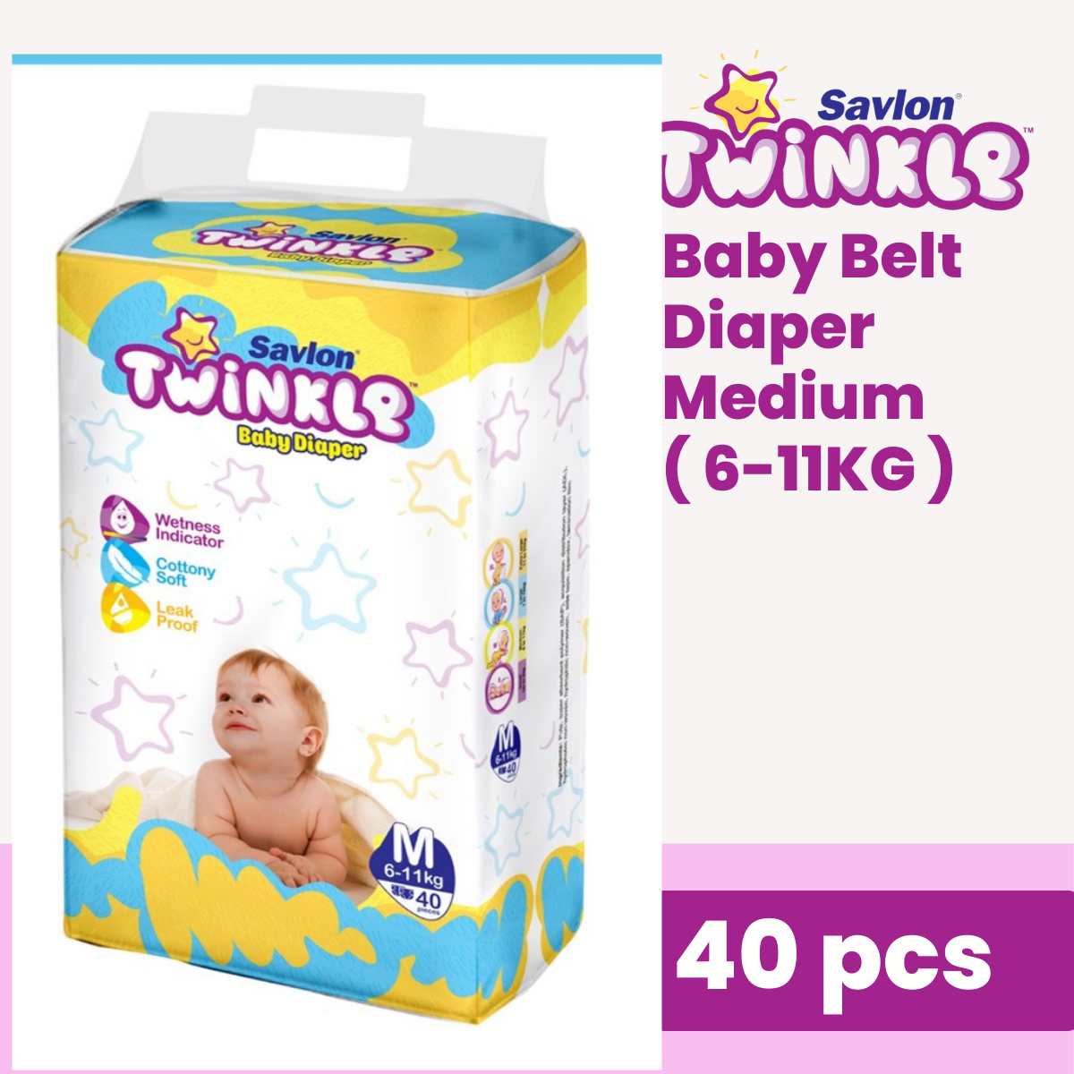 Twinkle Belt Diaper Medium 40's Pack