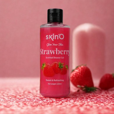 SkinO Glow Your Skin Strawberry Scented Shower Gel for Sweet & Refreshing Skin 220ml 220ml