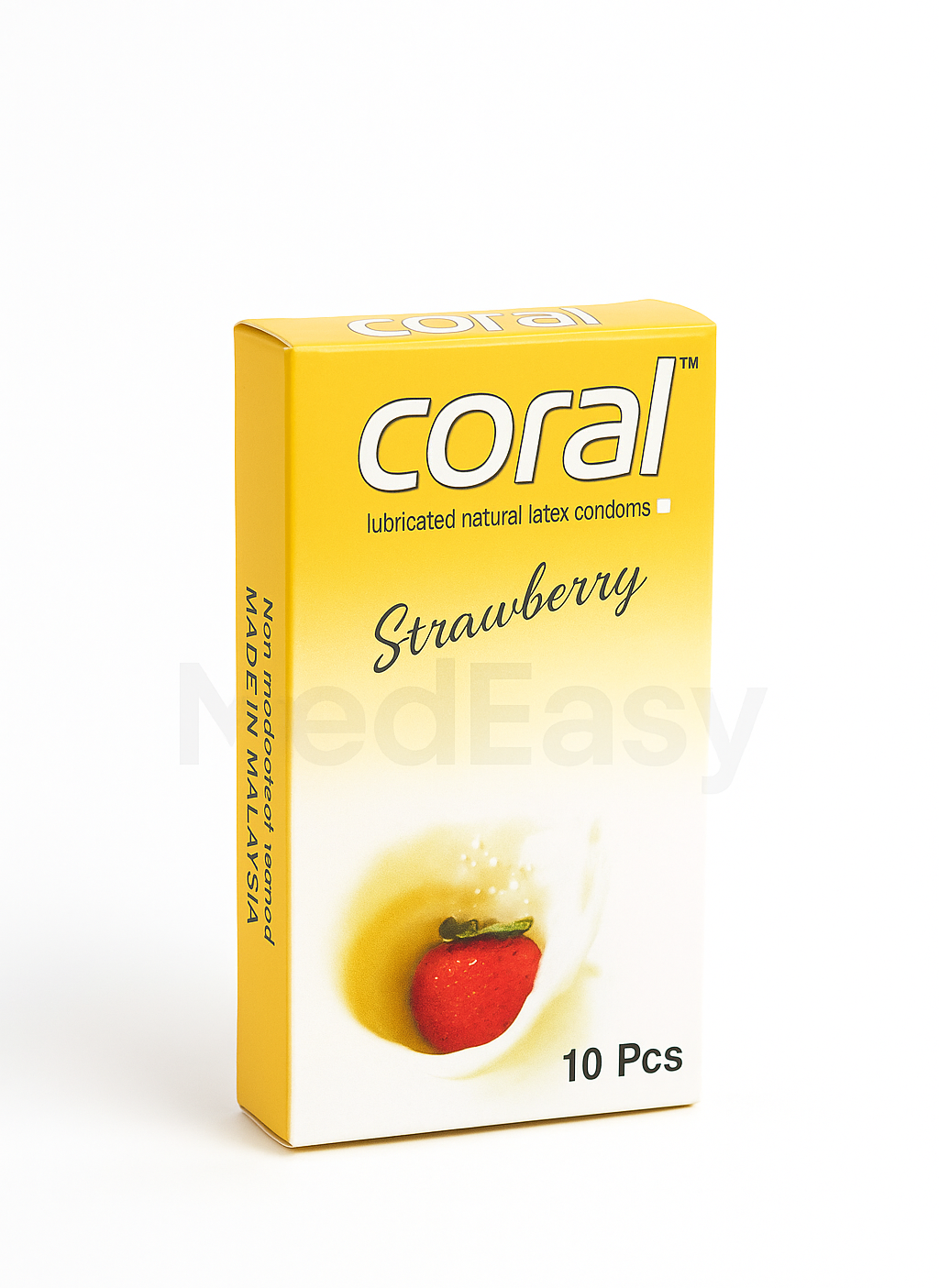 Coral Strawberry Flavour Olive Colour Premium Condoms 10's Pack