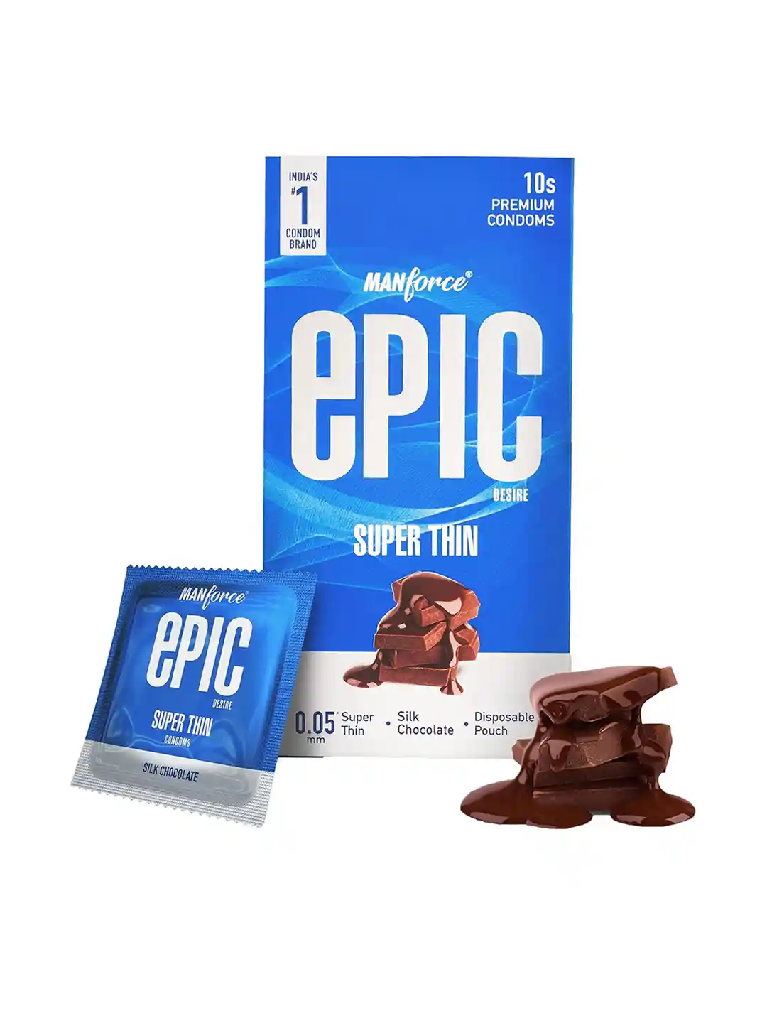 Manforce Epic Desire Super Thin Chocolate Flavour Condom 10Pcs 10pc
