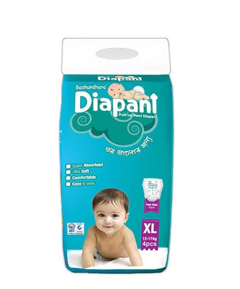 Bashundhara Baby Diaper Mini XL 4s (12-17kg)
