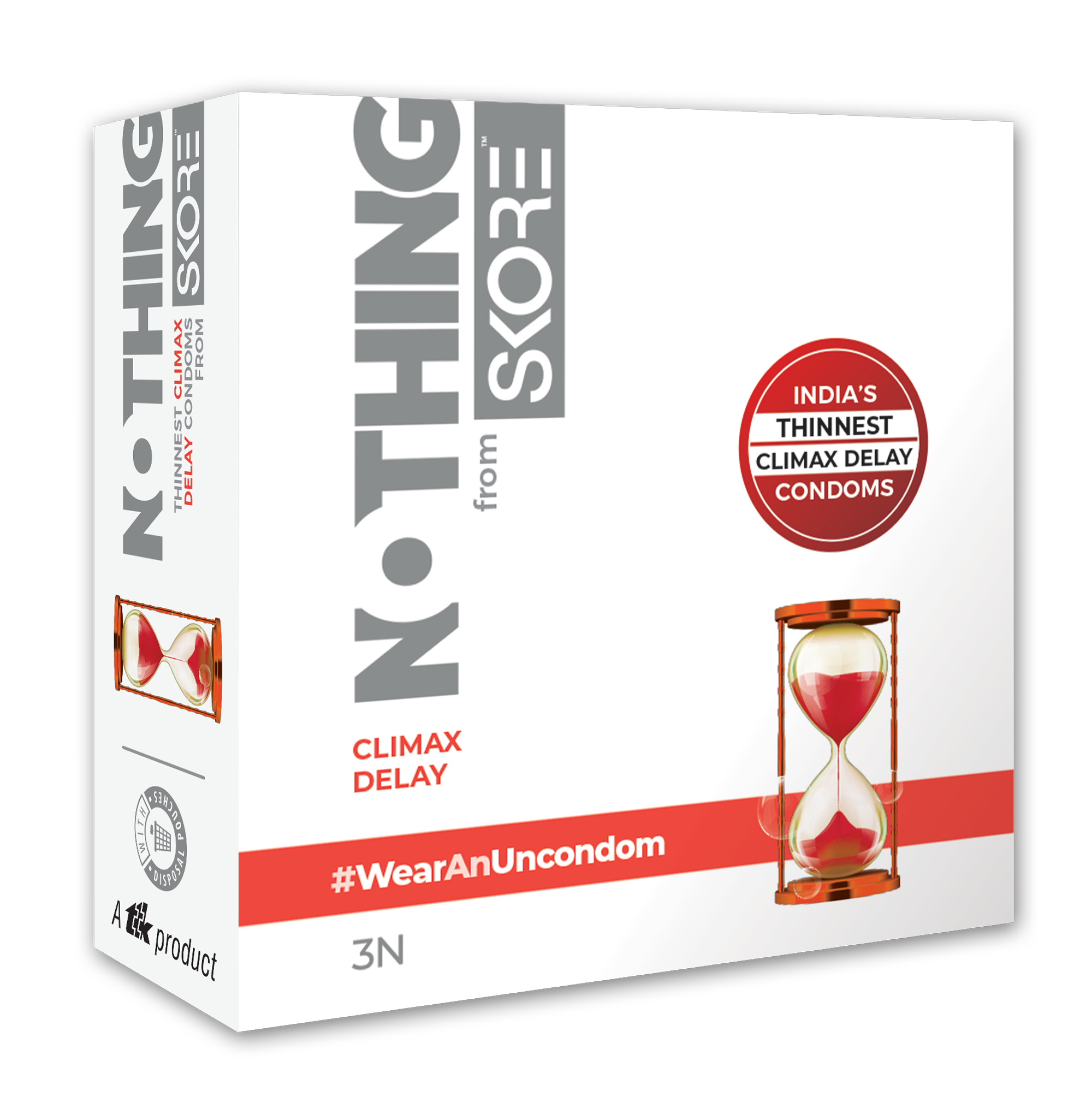 Skore Nothing Thinnest Climax Delay Condom 3pc 3pc