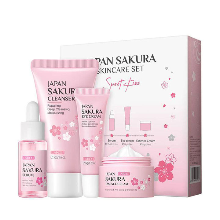 Laikou japan Sakura Skin Care Set Sweet Kiss 4pcs 4pcs