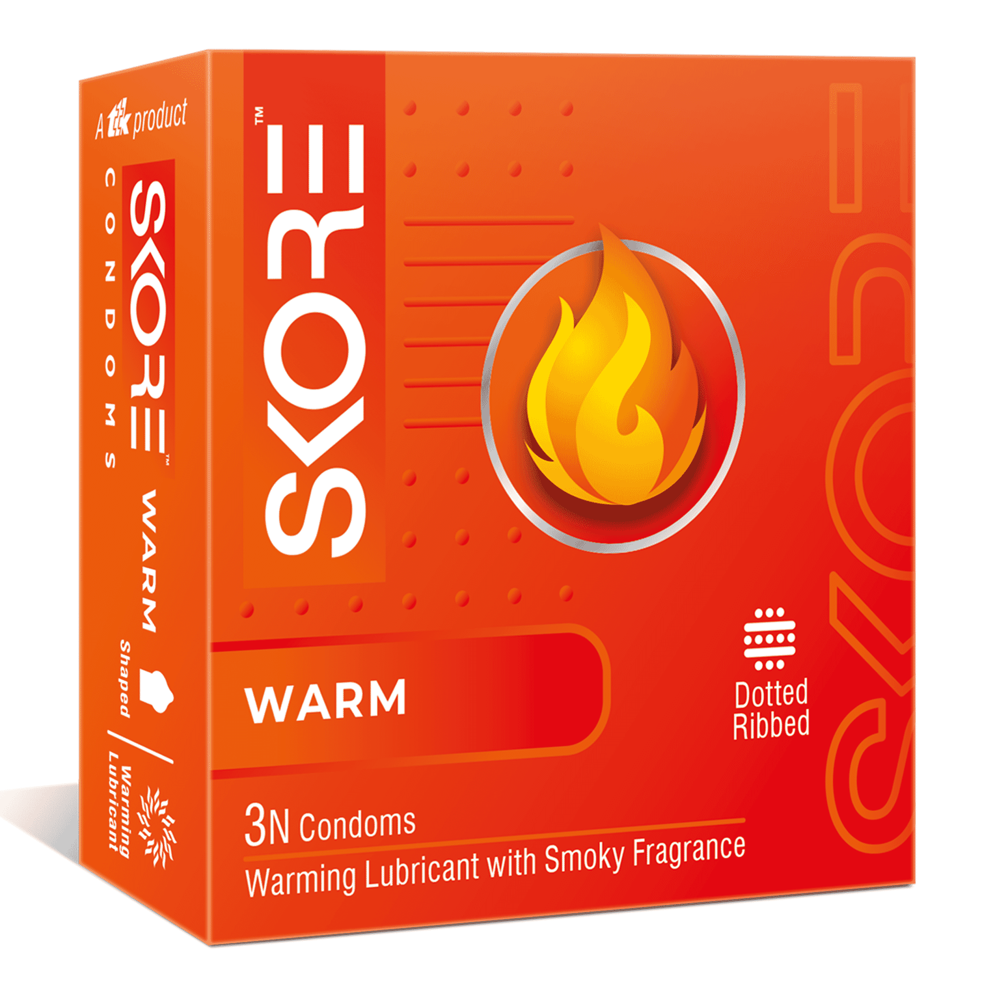 Skore Warm Dotted Ribbed Condom 3pc 3pc