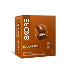 Skore Chocolate 1500+ Dotted Condom with Additional Lubrication 3pc 3pc
