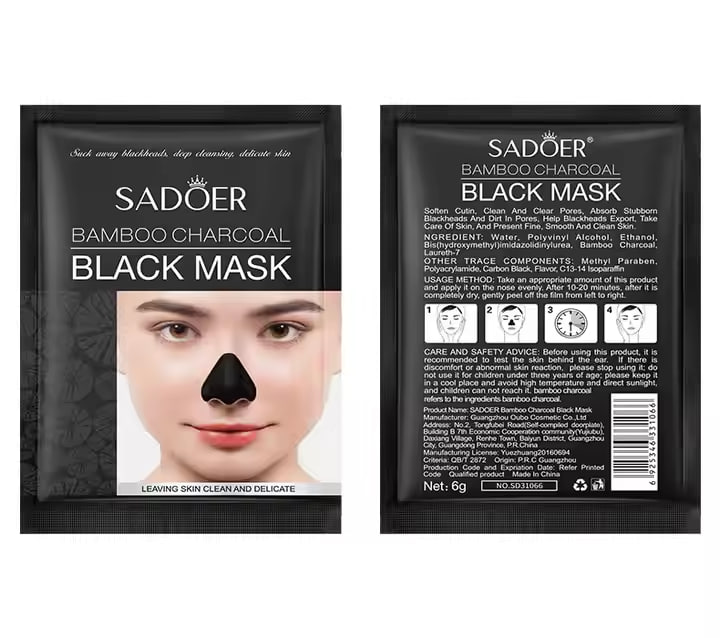 Sadoer Bamboo Charcoal Black Mask for Cleaning Pores 6g 6g
