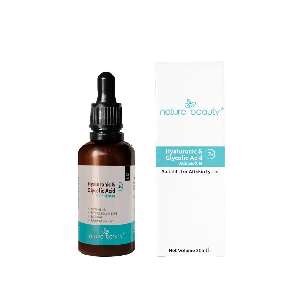 Nature Beauty Hyaluronic 1% & Glycolic Acid 2% Serum for All Skin Types 30ml 30ml