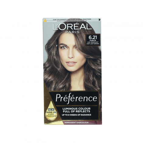 Loreal Hair Color Preference - 6.21 Very Light Brown 1pc