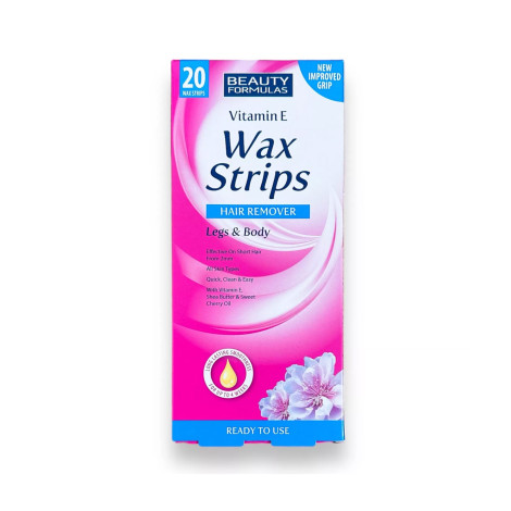 Beauty Formulas Vitamin E Wax Strips Hair Remover Legs & Body 