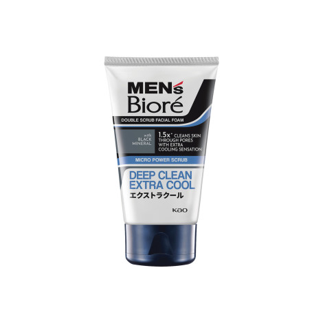 Biore Men's Deep Clean Extra Cool Double Scrub Facial Foam 100g 100g