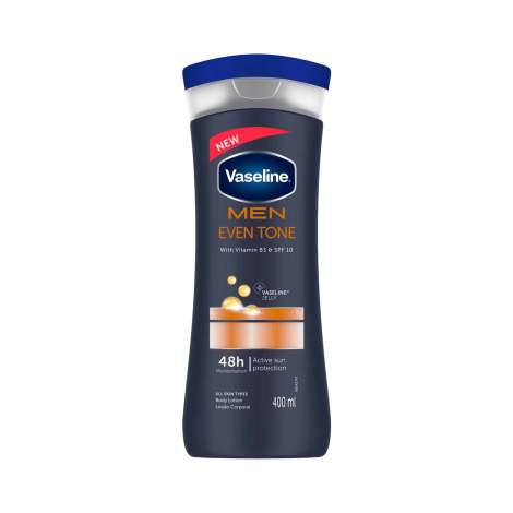 Vaseline Men Even Tone Active Sun Protection Body Lotion 400ml 400ml