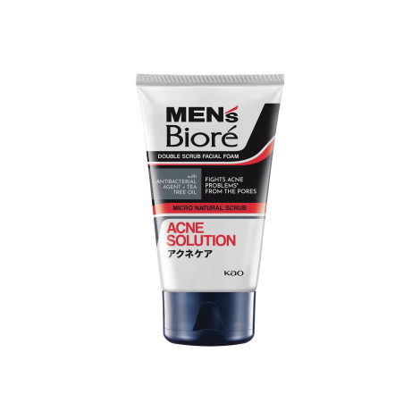 Biore Men's Acne Solution Double Scrub Facial Foam 100g 100g