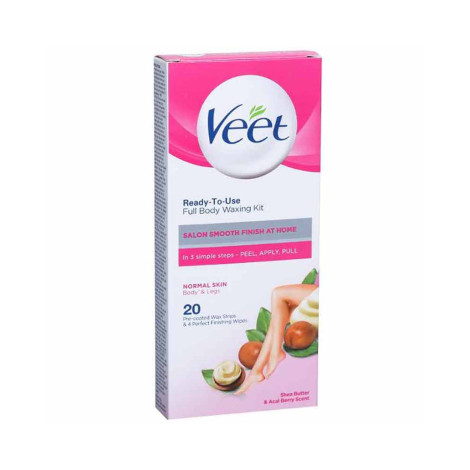 Veet Ready To Use Full Body Shea Butter & Acai Berry Scent 20 Wax Strips 20strips