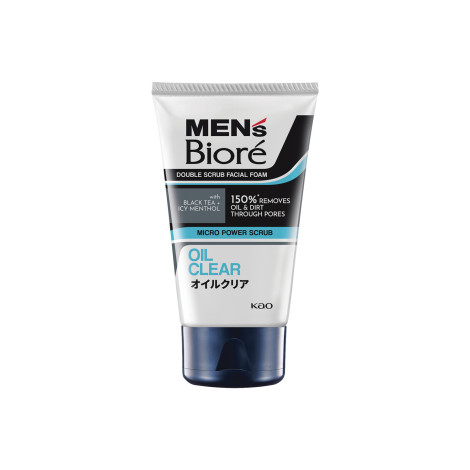 Biore Men's Oil Clear Double Scrub Facial Foam 100g 100g