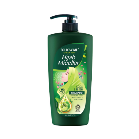 Follow Me Green Tea Hijab Micellar Cool & Fresh Shampoo 650ml 650ml