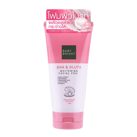 Baby Bright Aha & Gluta Whitening Facial Foam 120g 120g