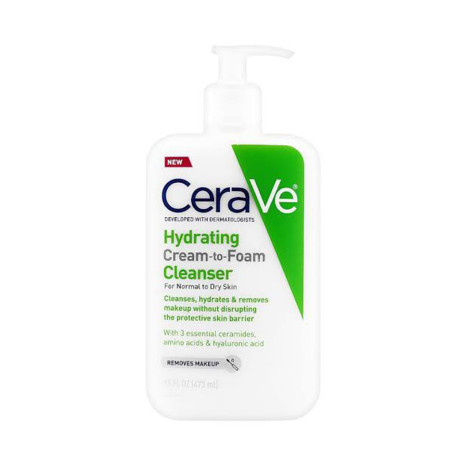 CeraVe Hydrating Cream To Foam Cleanser, For Normal To Dry Skin 473ml 473ml