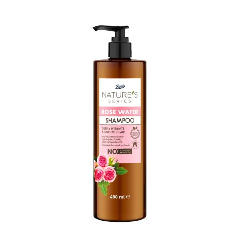 Boots Nature's Rose Water Deeply Hydrate & Smooth Hair Shampoo 480ml 480ml
