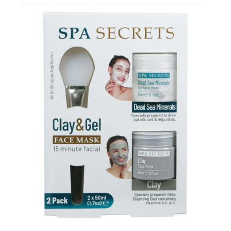 Xpel Spa Secrets Clay & Gel Face Mask 2pack Gift Set 1pc