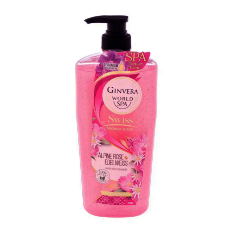 Ginvera World Spa Swiss Alpine Rose Edelweiss Shower Scrub 750ml 750ml