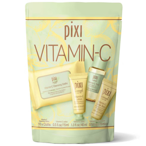 Pixi Vitamin C Cleansing Cloths, Lotion, Tonic & Caviar Balm Set 