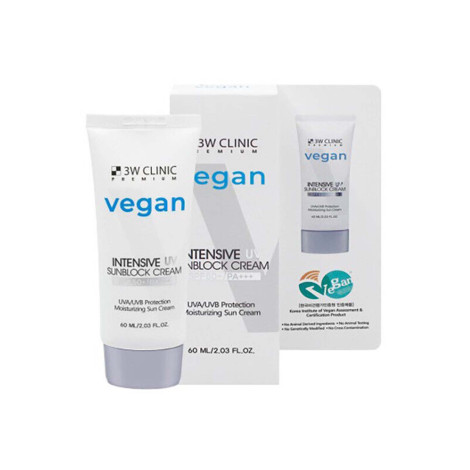 3W Clinic Vegan Intensive UV Sunblock Cream SPF50+ PA++ 60ml 60ml