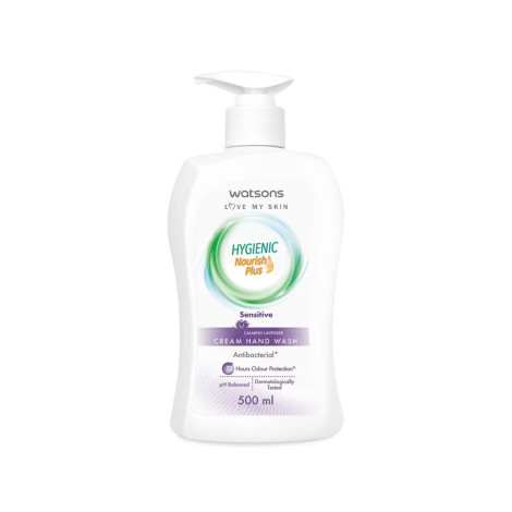 Watsons Hygienic Nourish Plus Sensitive Calming Lavender Cream Hand Wash 500ml 500ml