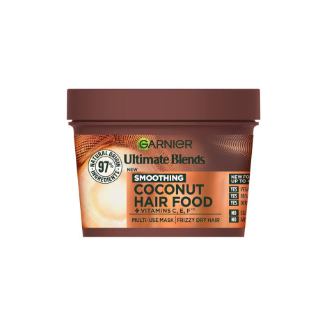 Garnier Ultimate Blends Smoothing Coconut Hair Food + Vitamin C,E,F Multi-Use Mask 400ml 400ml