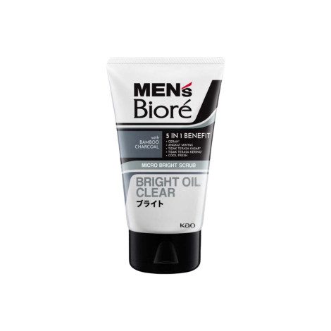 Biore Men's Bright Oil Clear Charcoal Facial Scrub 100g 100g