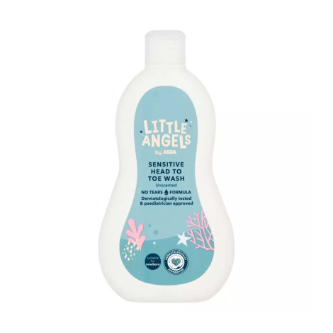 Asda Little Angels Sensitive Head to Toe Wash Unscented 500ml 500ml
